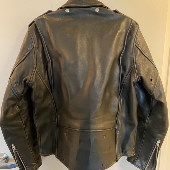 Vintage 1970’s Harley Davidson Black Leather Motorcycle Jacket Size XL - Picture 2 of 2